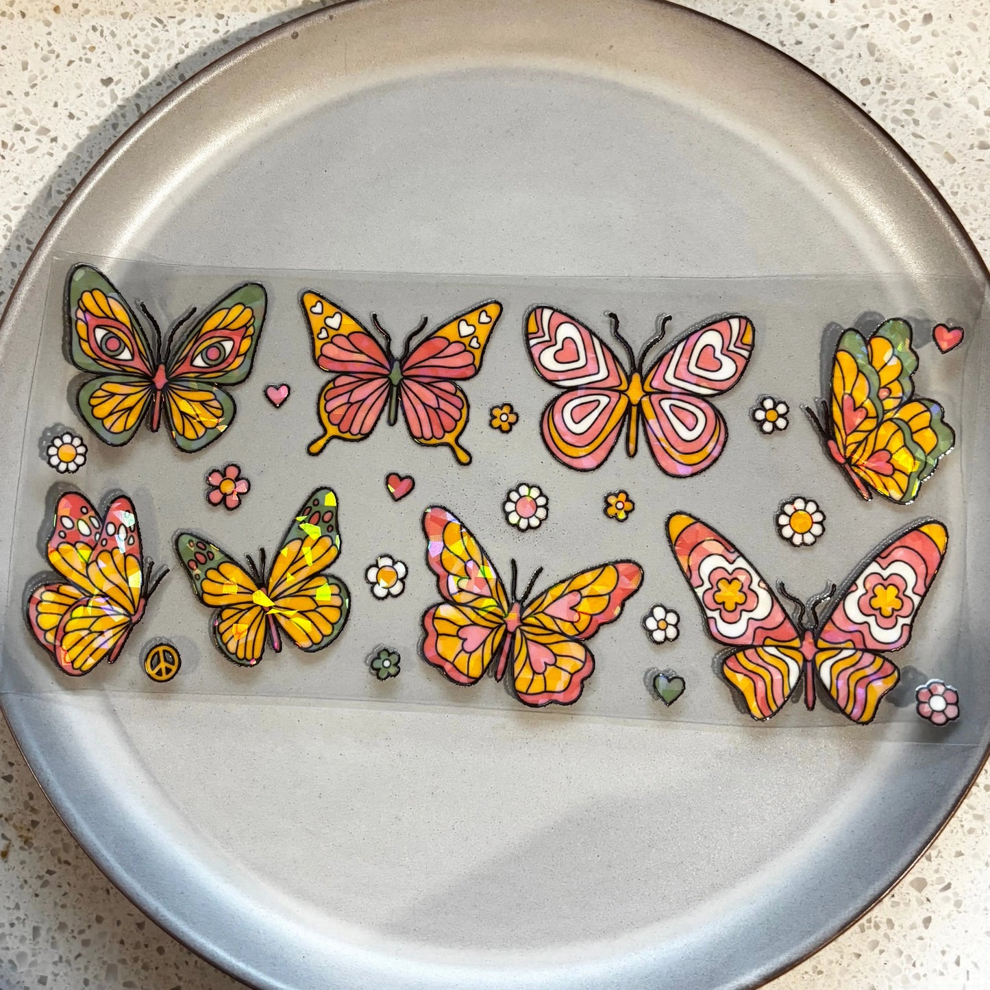 Butterflies Holographic UV DTF WRAP KK Scents & Co.