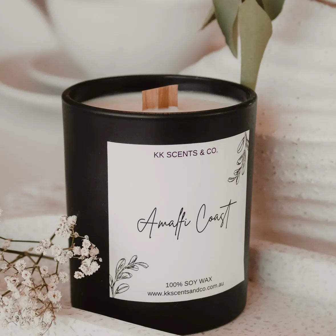 Wooden wick soy candle Australia