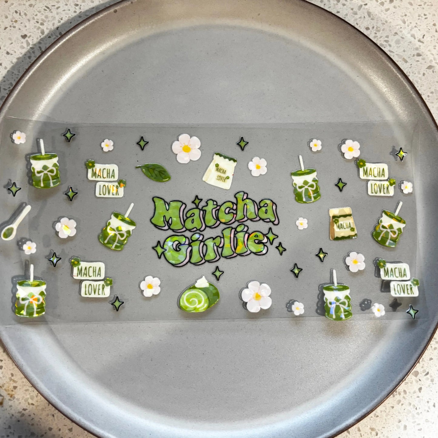 Matcha Girlie Holographic UV DTF WRAP KK Scents & Co.