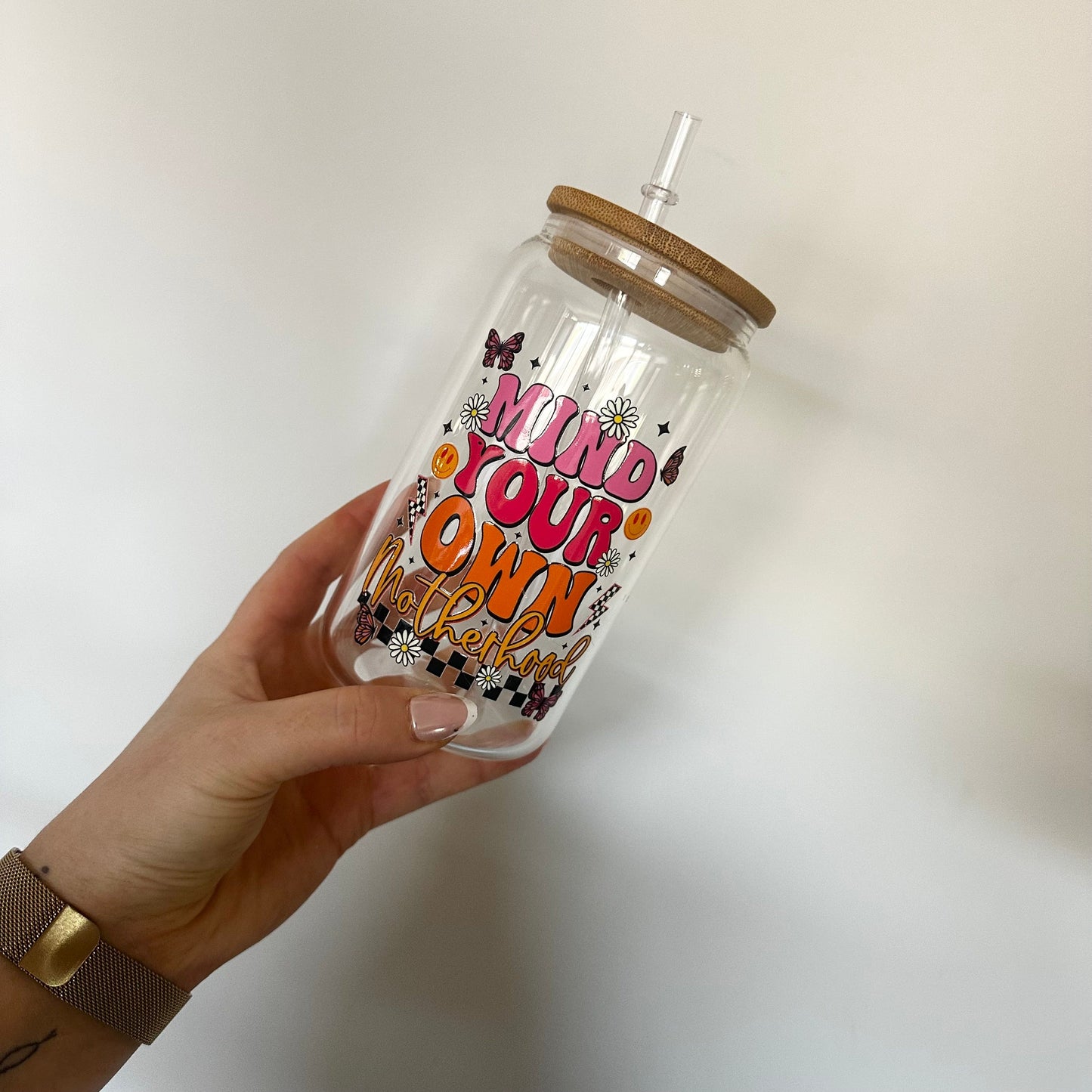 Mind Your Own Motherhood Iced Coffee Glass KK Scents & Co.