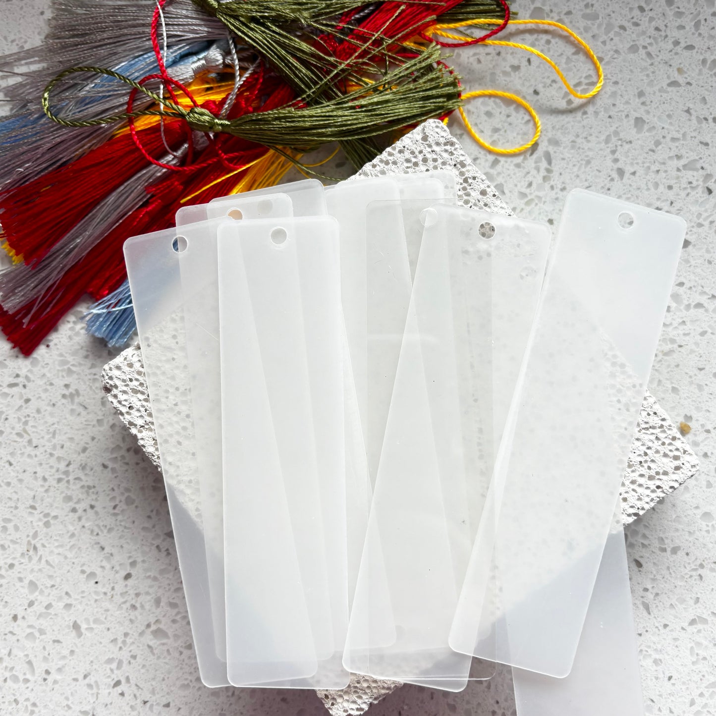 Clear Bookmark Blank With Tassel KK Scents & Co.
