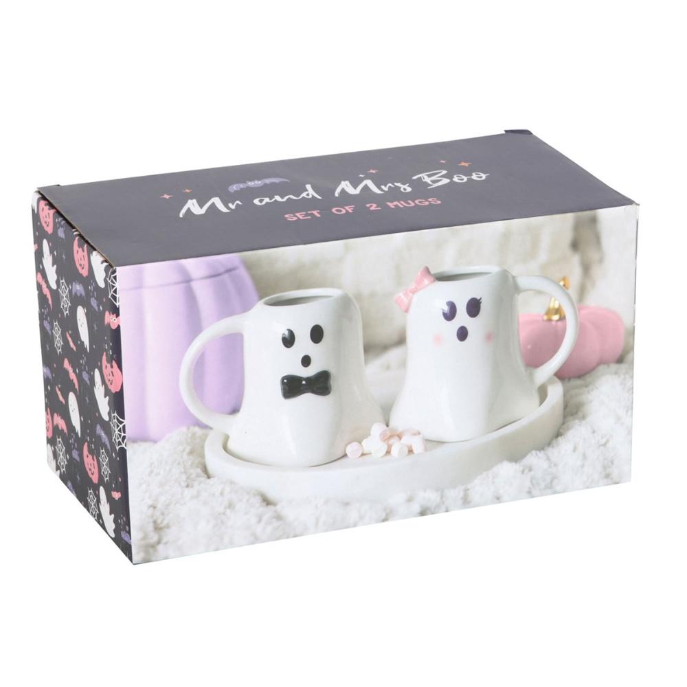 Mr and Mrs Boo Set of 2 Ceramic Mugs