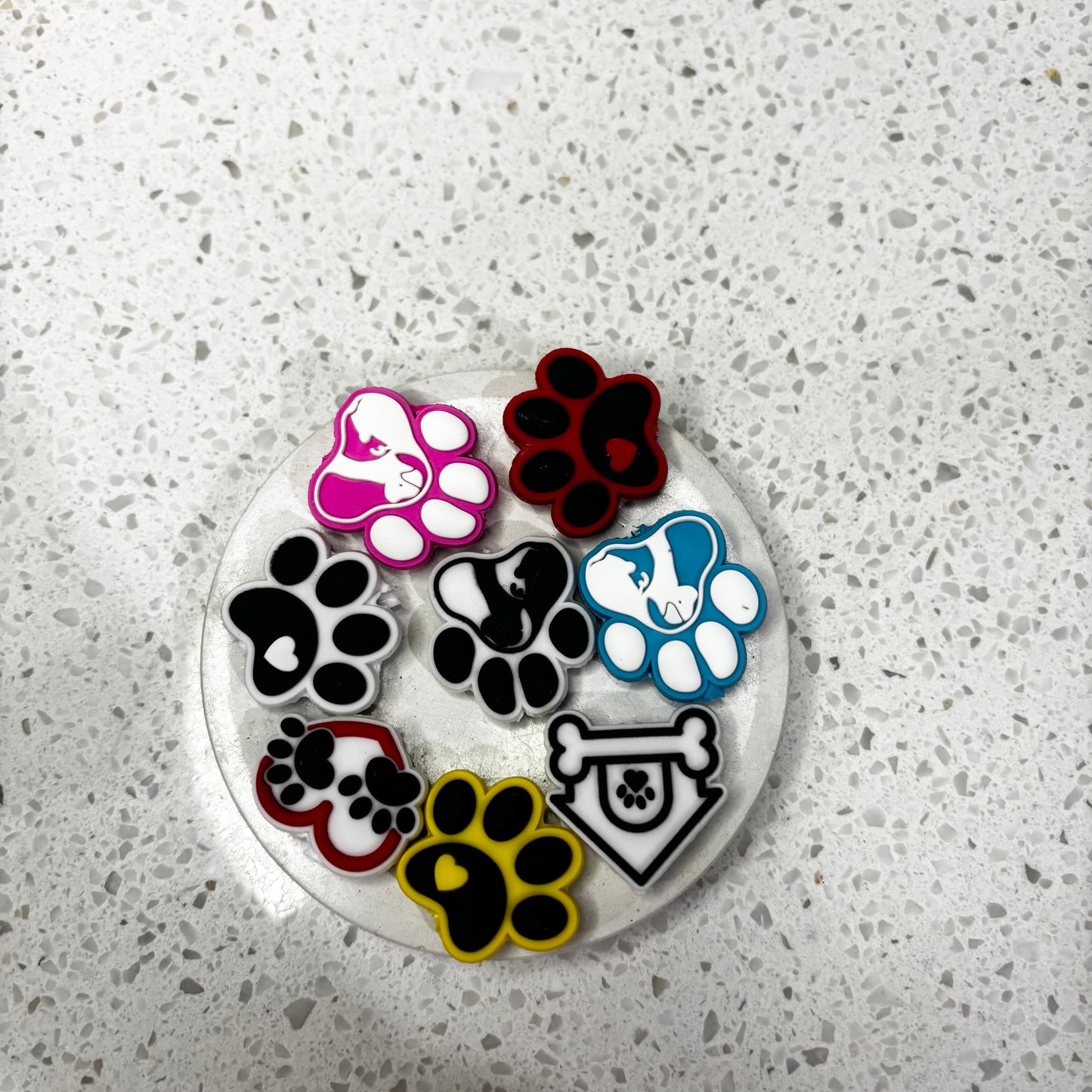 Paw Print Silicone Bead
