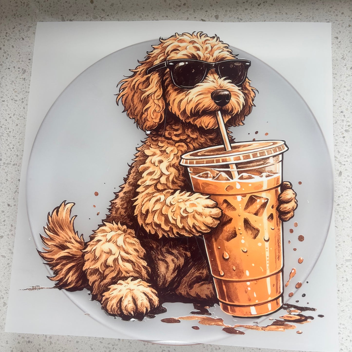 DTF Transfer - Iced Coffee Puppy