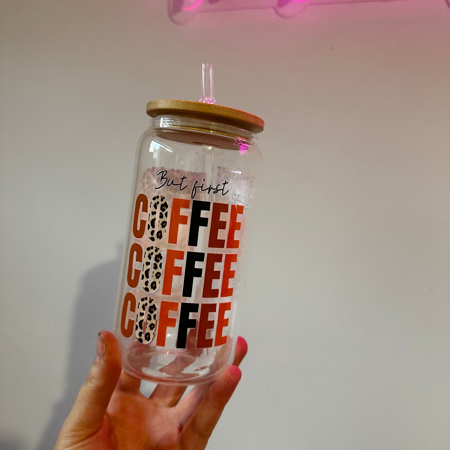 But first coffee iced latte glass