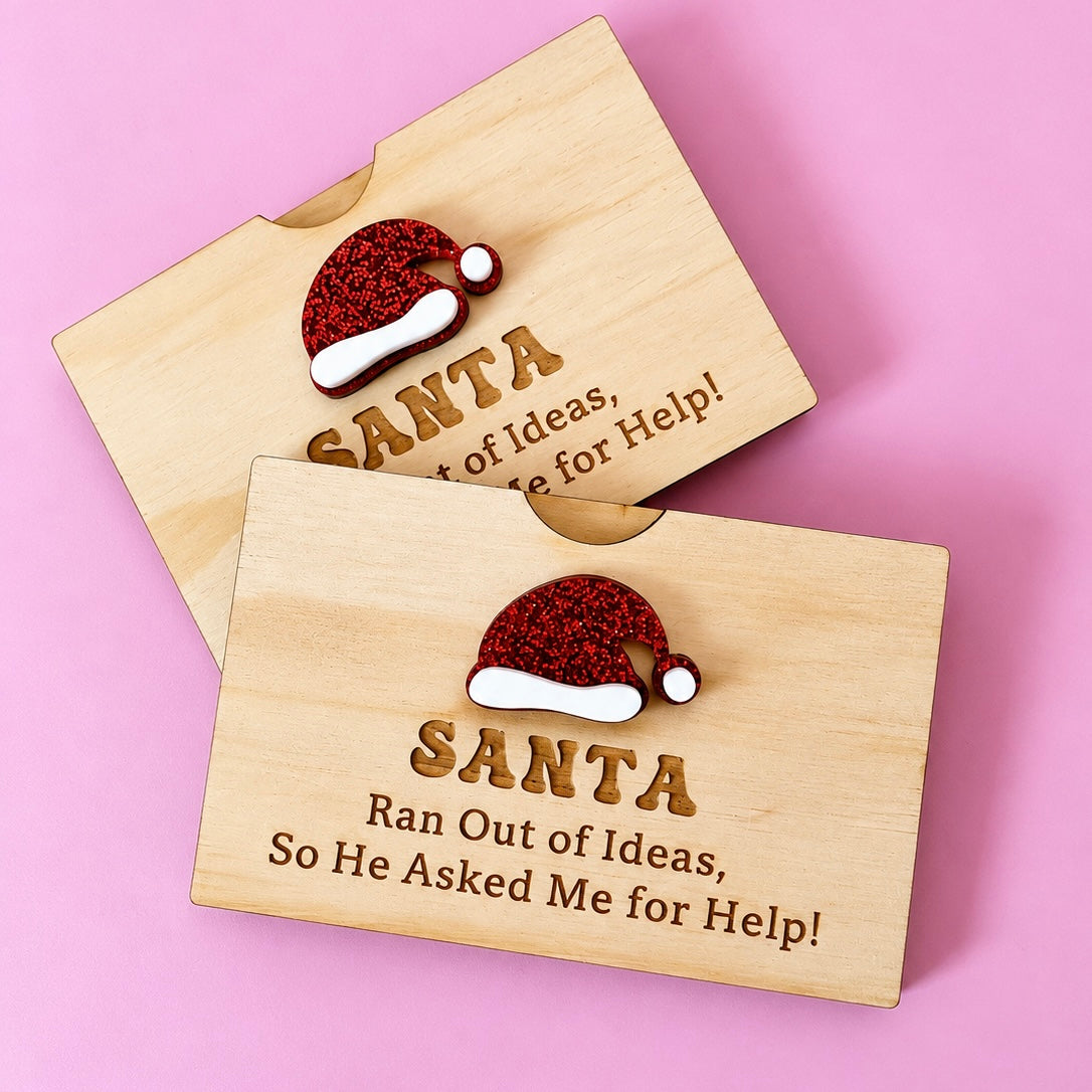 Christmas wooden gift card holder