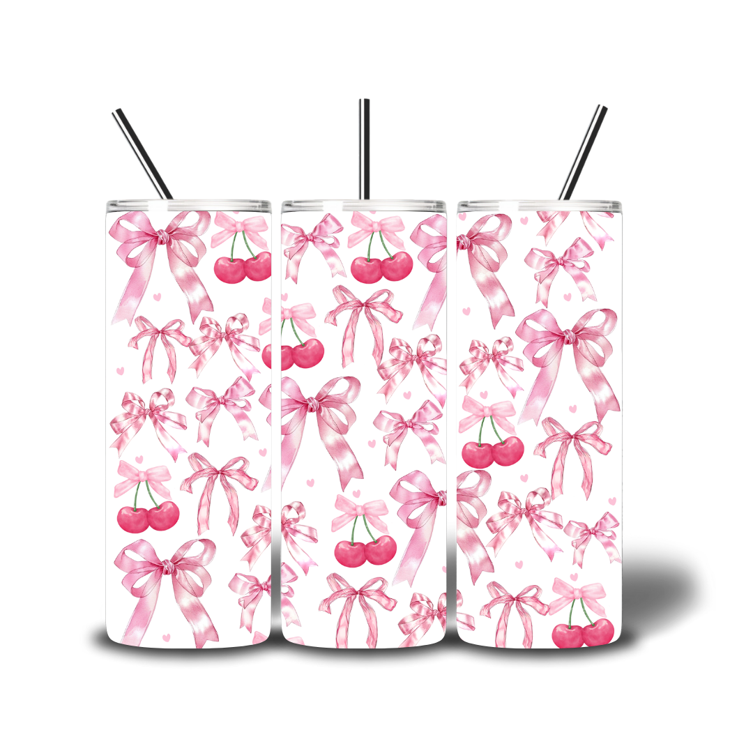 Cherry & Bows 20oz Printed Tumbler KK Scents & Co.