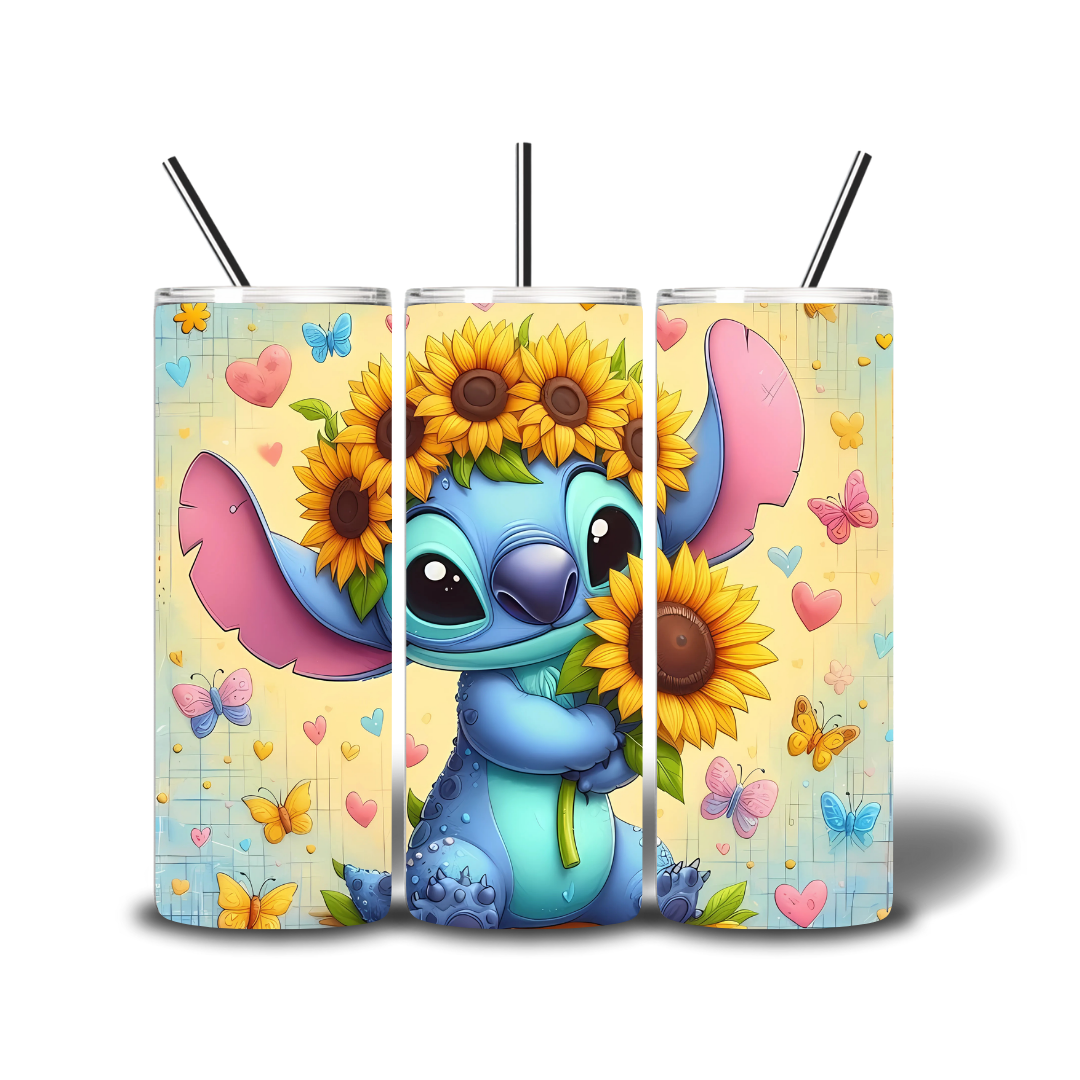 20oz Sub Print - Stitch Sunflowers
