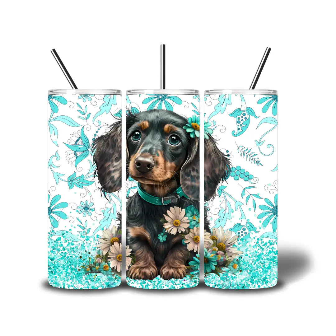 20oz Sub Print - Floral Dachshund KK Scents & Co.
