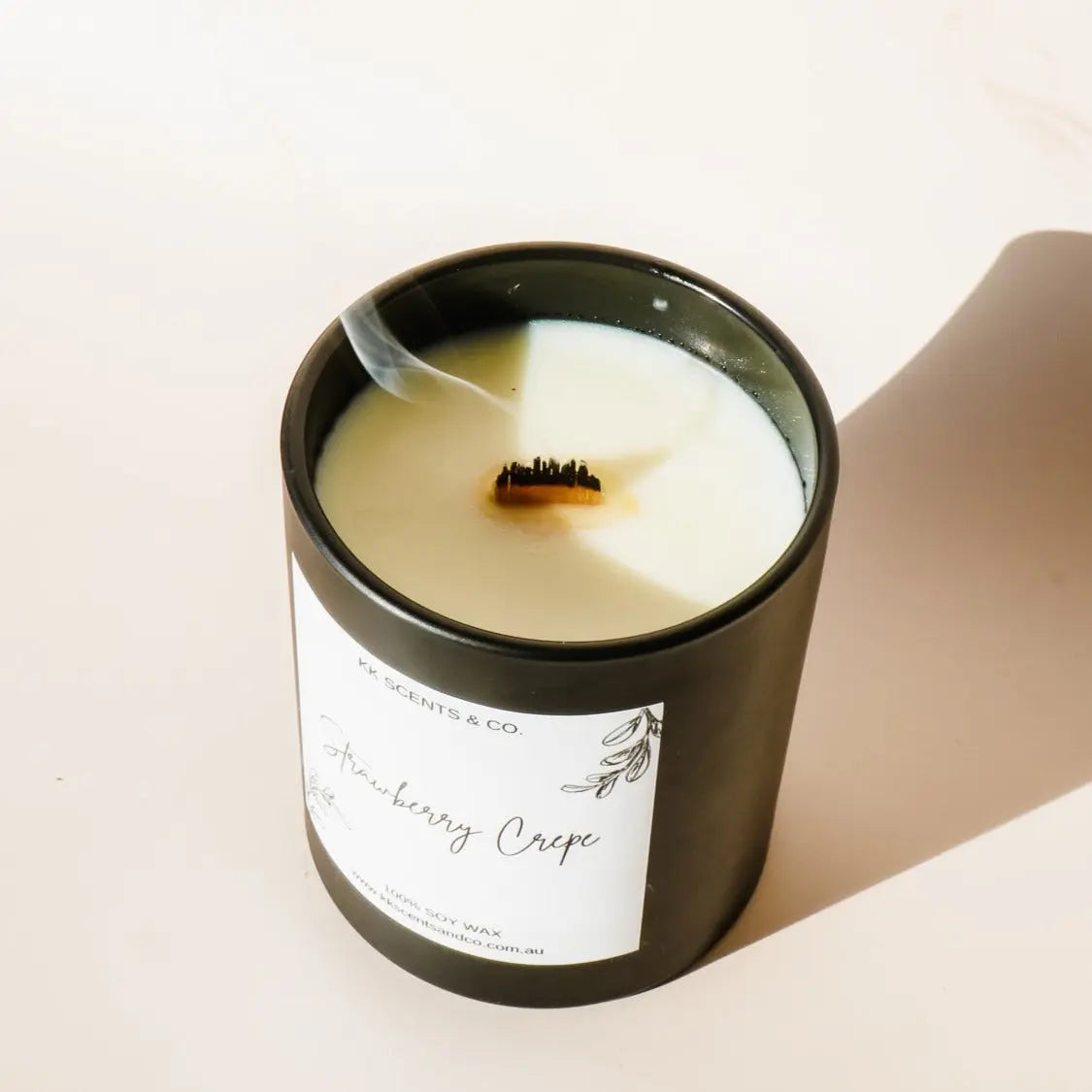 Wood wick soy candle
