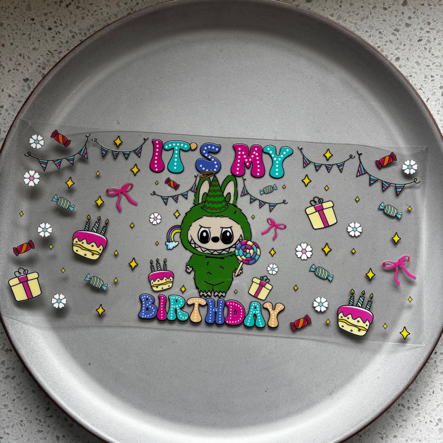 Birthday Labubu UV DTF WRAP