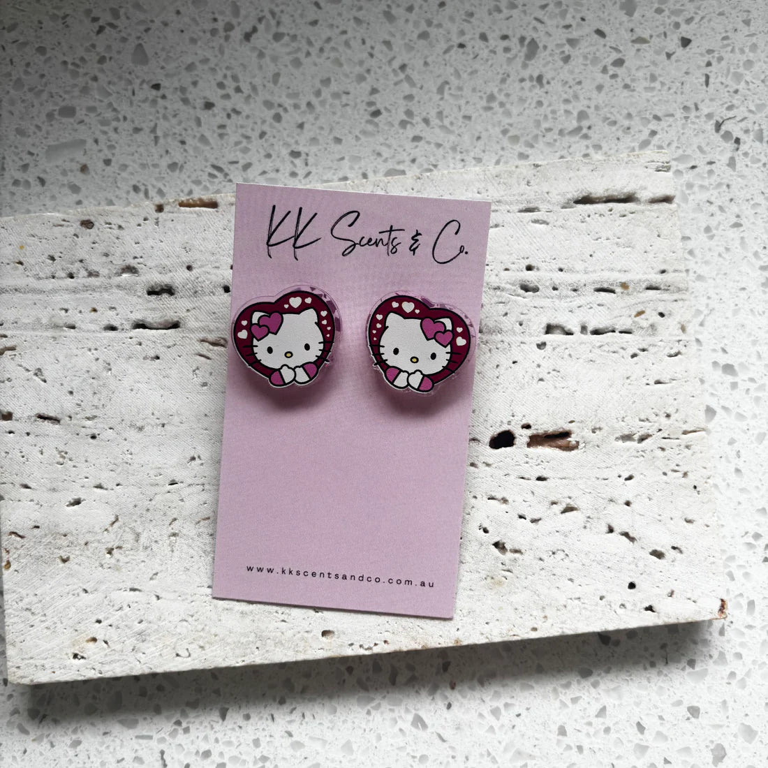 Hello Kitty Heart Earring Studs