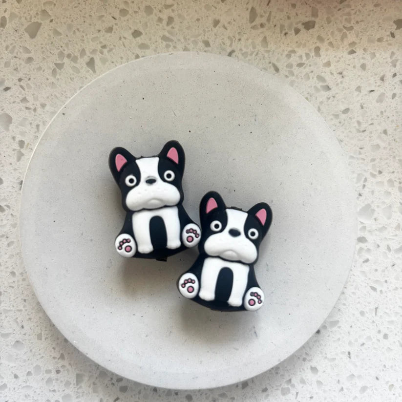 3d Frenchie Focal Silicone Bead
