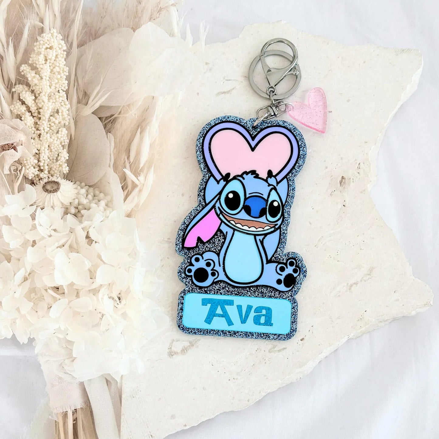 blue stitch keyring