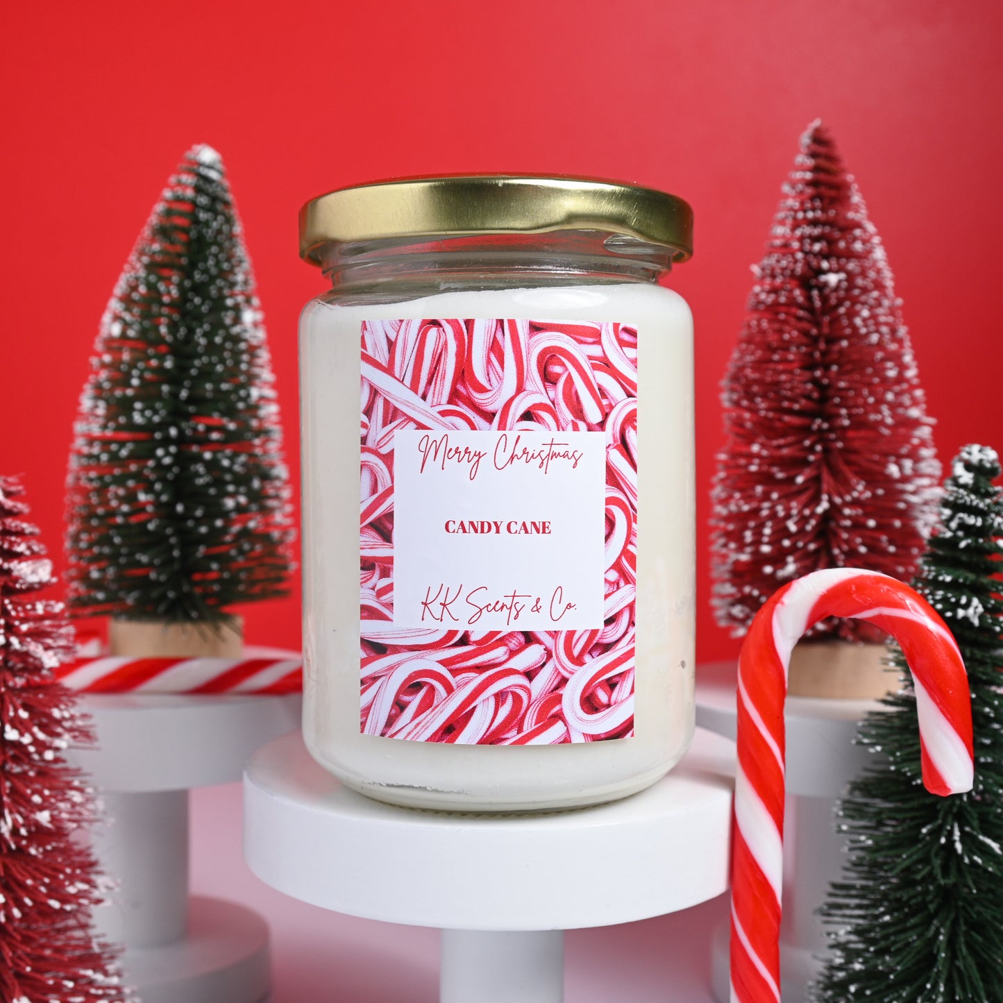 candy cane christmas candle