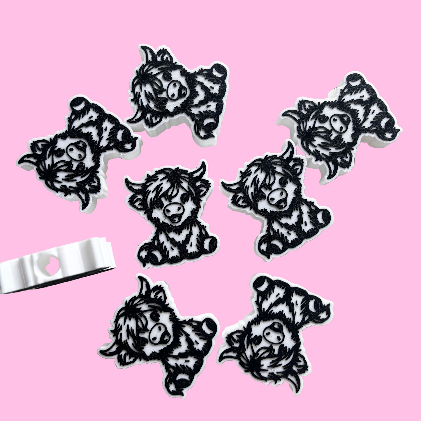 highland cow straw topper