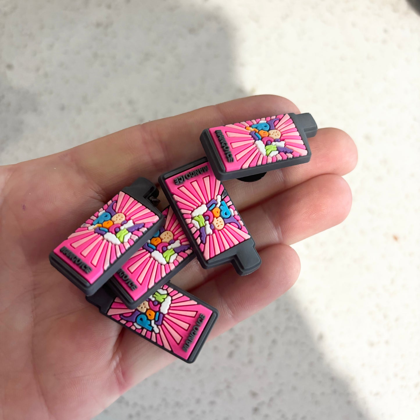 Pink vape croc jibbitz