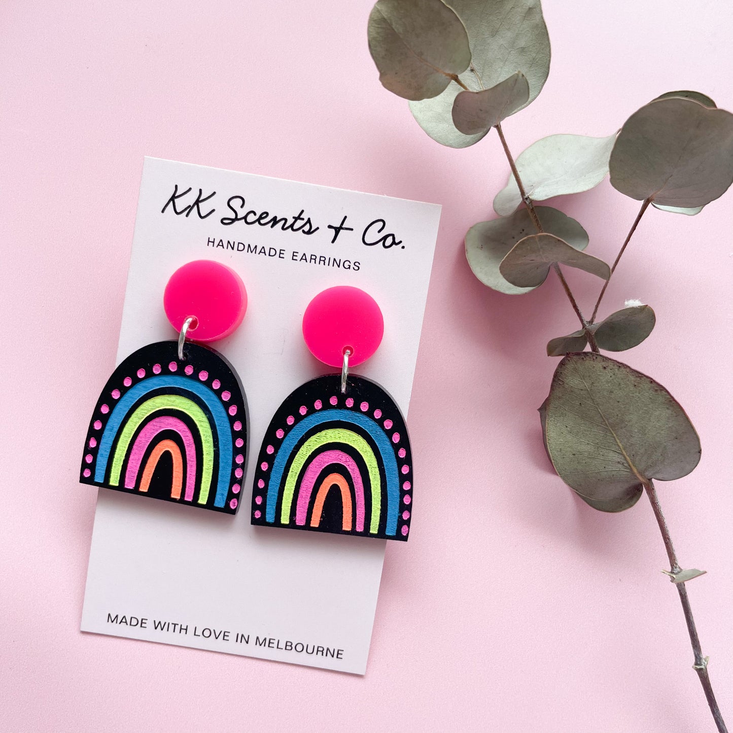 rainbow earring dangles
