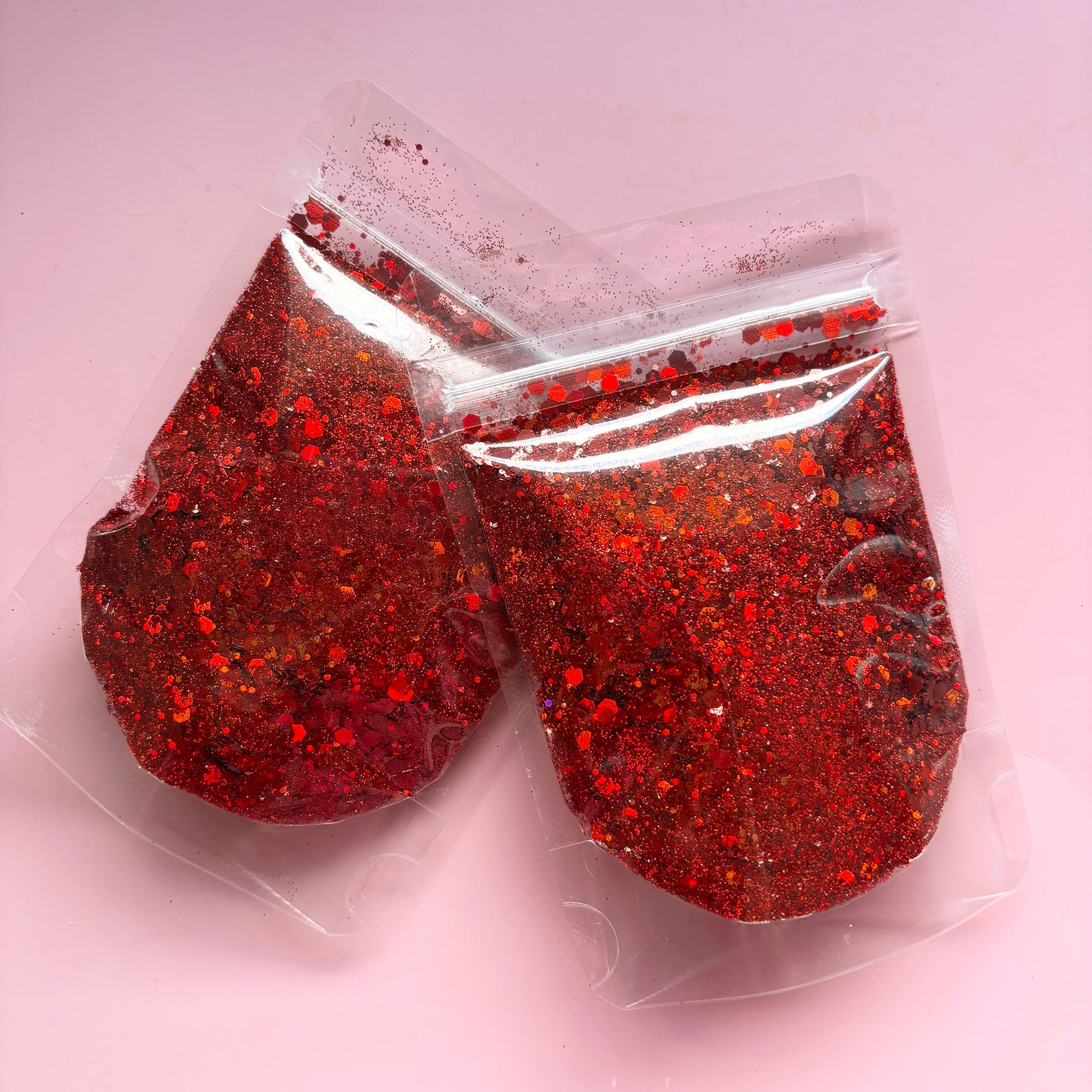 red chunky glitter