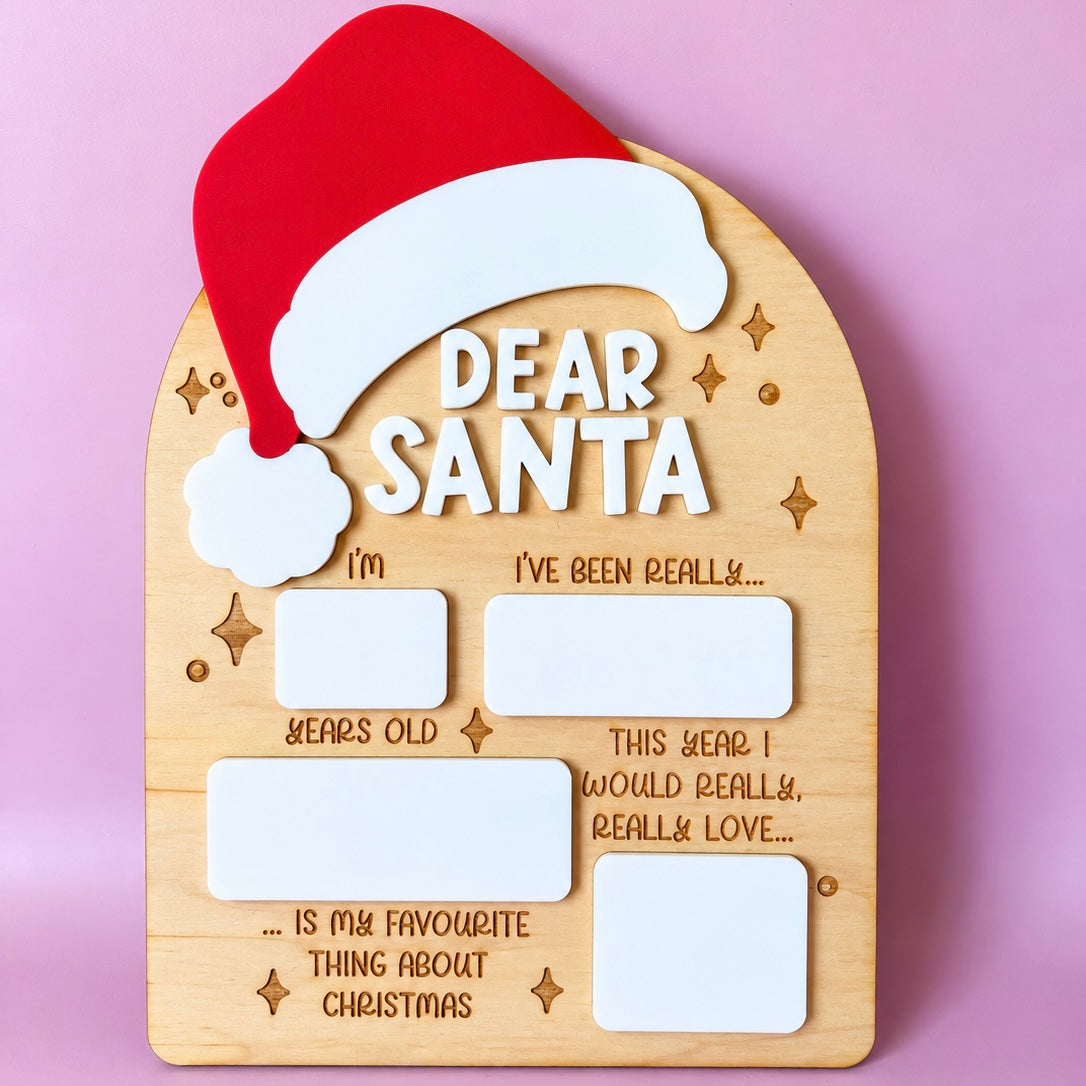 wooden dear santa board