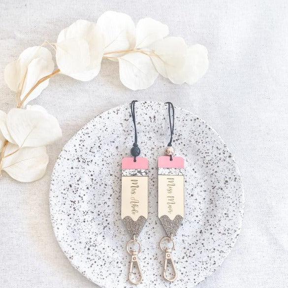 Pencil teacher lanyard