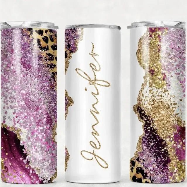 Personalised Purple Marble 20oz Printed Tumbler KK Scents & Co.