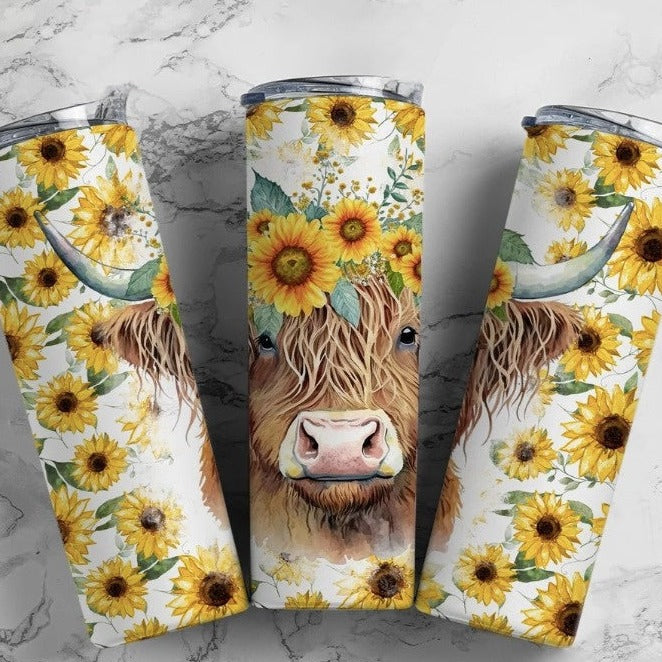 Highland Cow Printed Tumbler