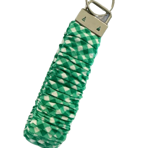 Green gingham wristlet