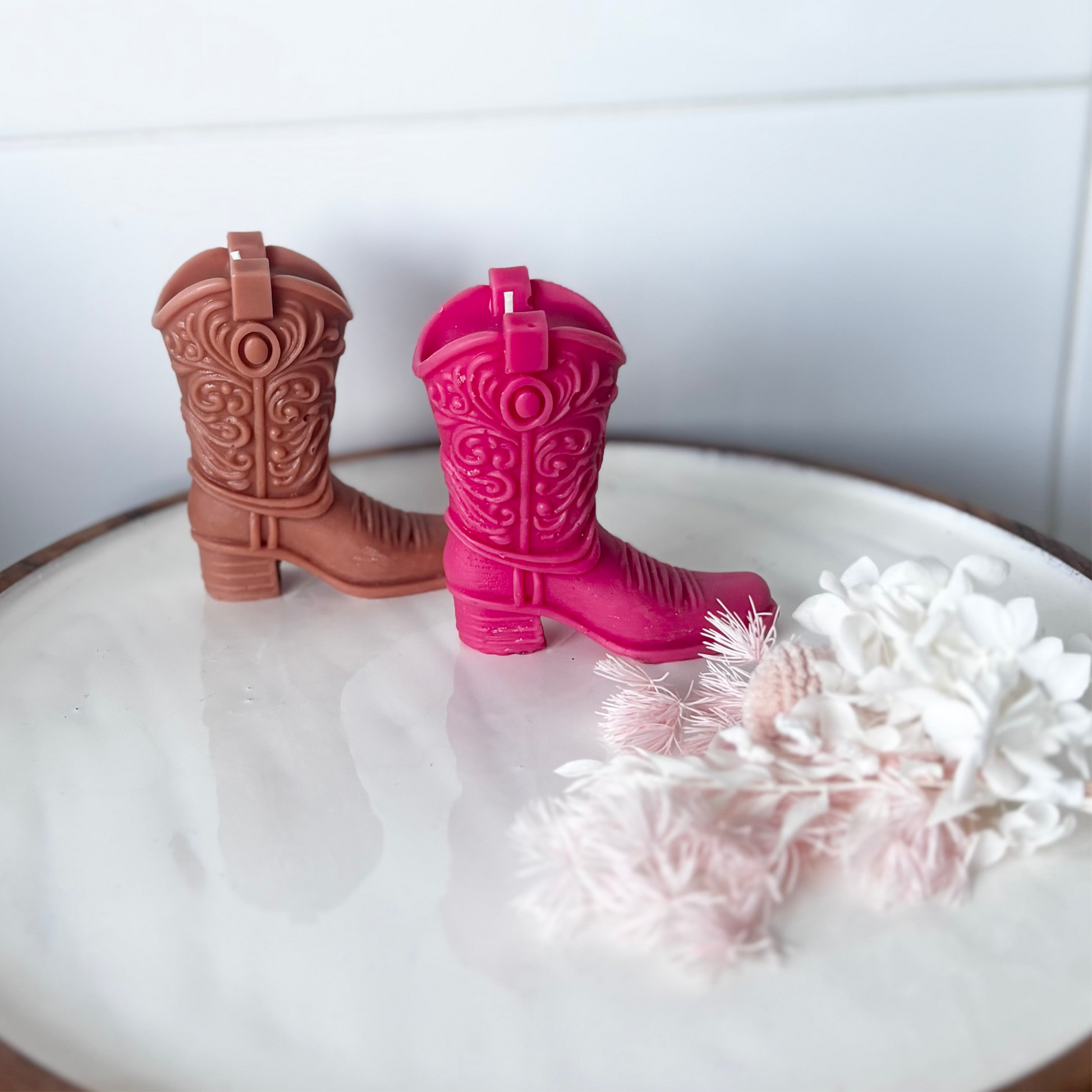Cowgirl boot candle pink Australia 