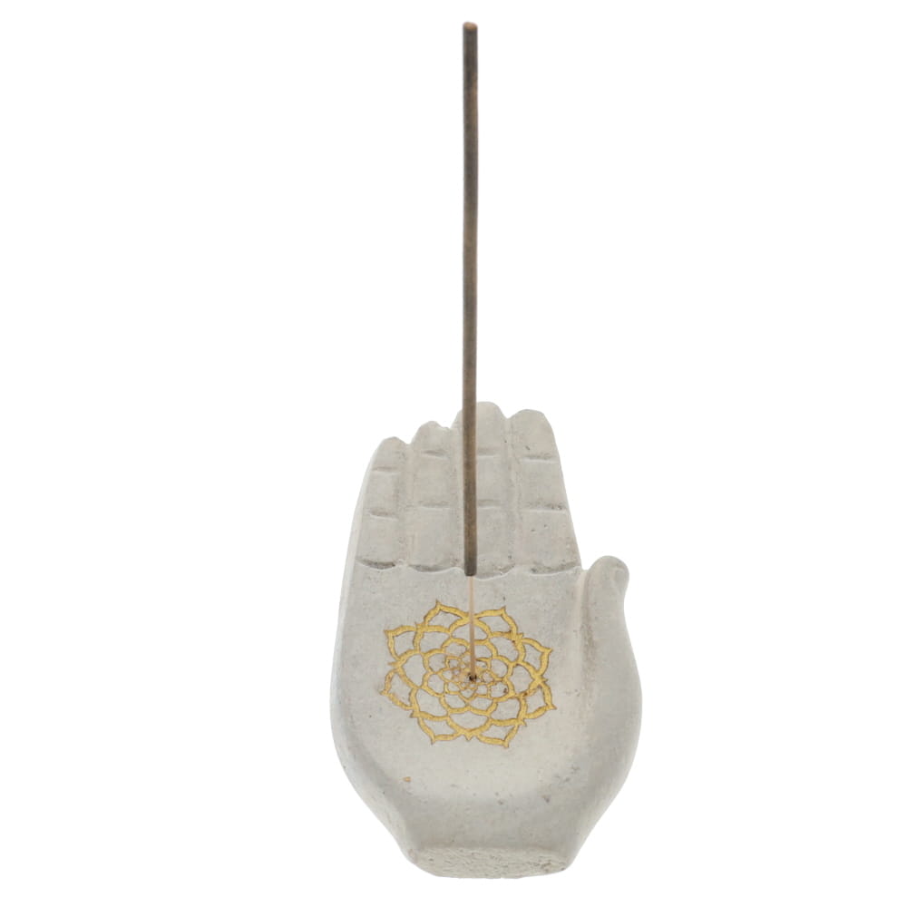 Lotus Engraved Ceramic Hand Incense Burner