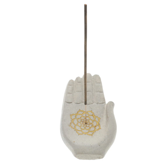 Lotus Engraved Ceramic Hand Incense Burner