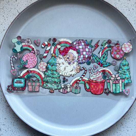 Retro Santa Holographic UV DTF WRAP