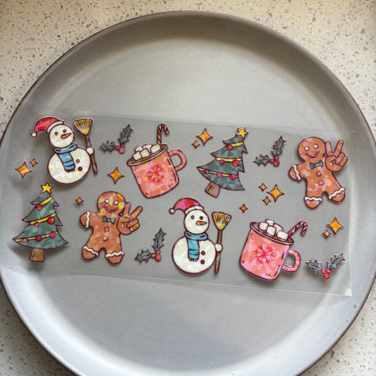 Cute Christmas Holographic UV DTF WRAP