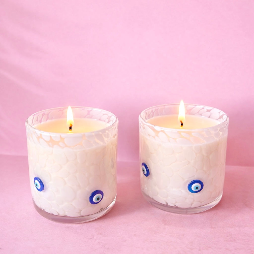 Handmade evil eye candle 