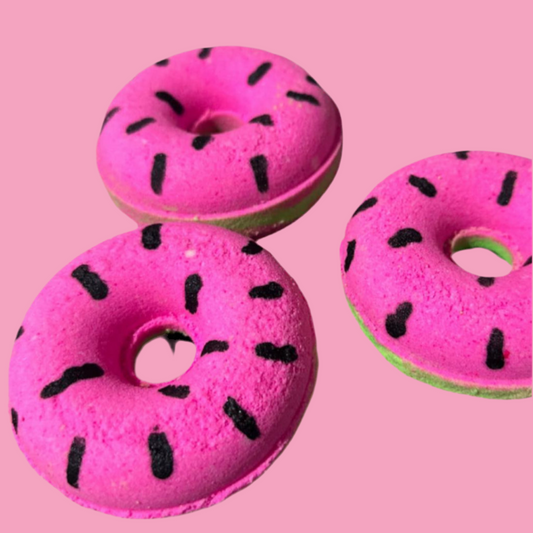 Watermelon donut bath bomb