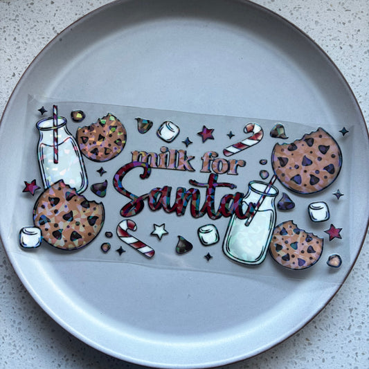 Milk For Santa Holographic UV DTF WRAP