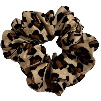 Cream Leopard Scrunchie