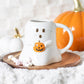Ghost Shaped Ceramic Mug with Pumpkin