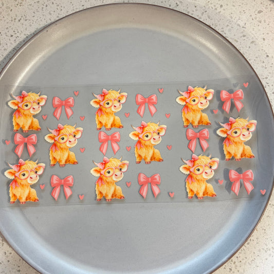 Baby Highland & Bows UV DTF WRAP