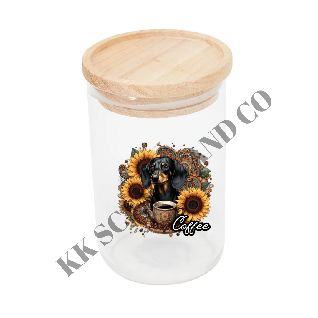 Dachshund Canister Decal - Coffee