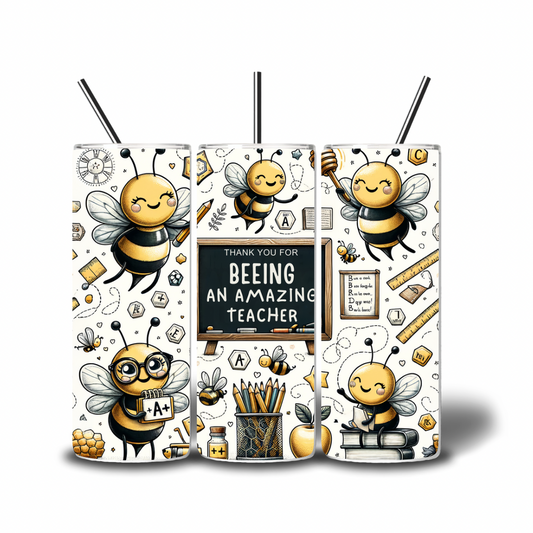 Bee Teacher 20oz Printed Tumbler