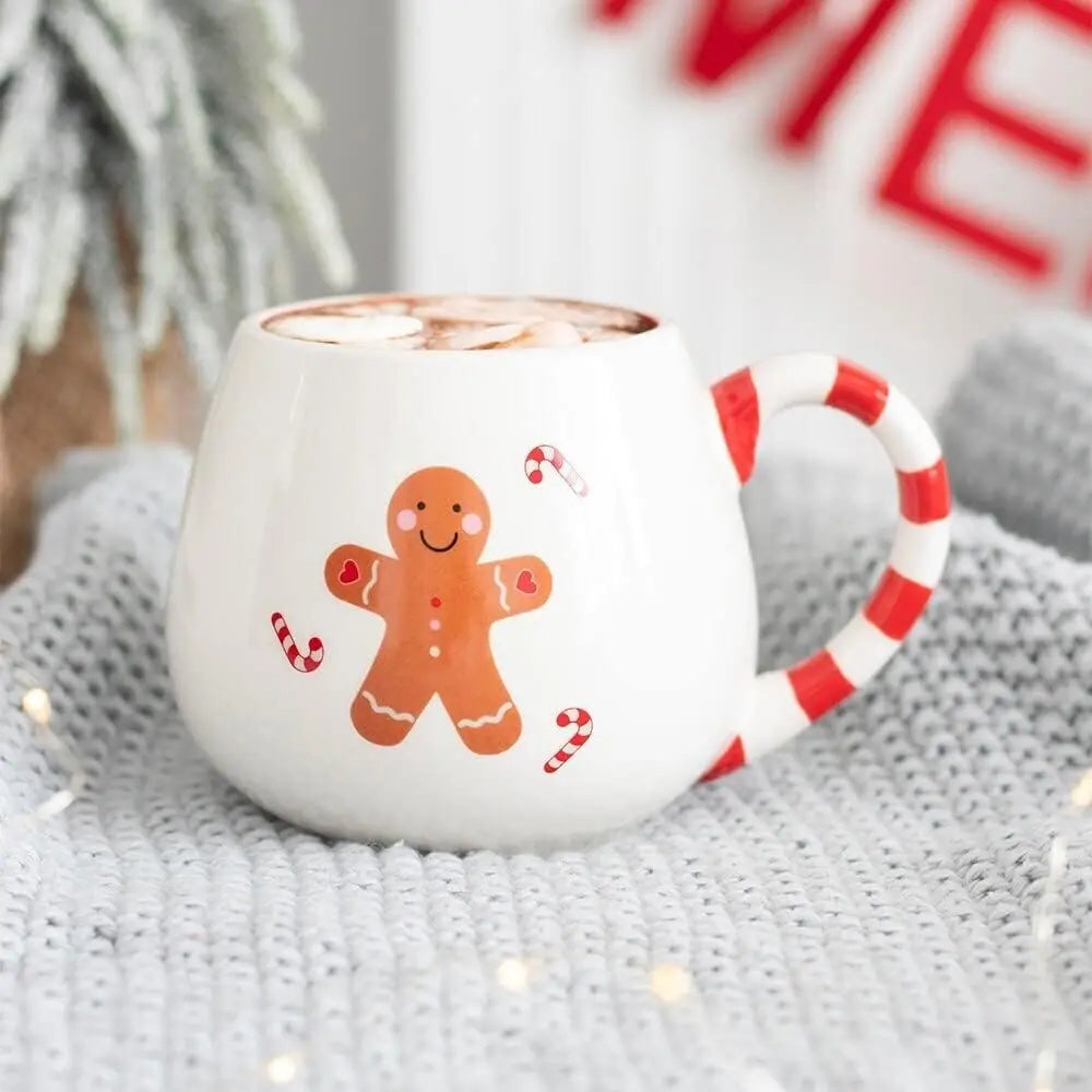 Double Sided Gingerbread Cosy Season Ceramic Rounded Mug KK Scents & Co.
