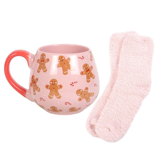 Gingerbread Ceramic Mug and Sock Set