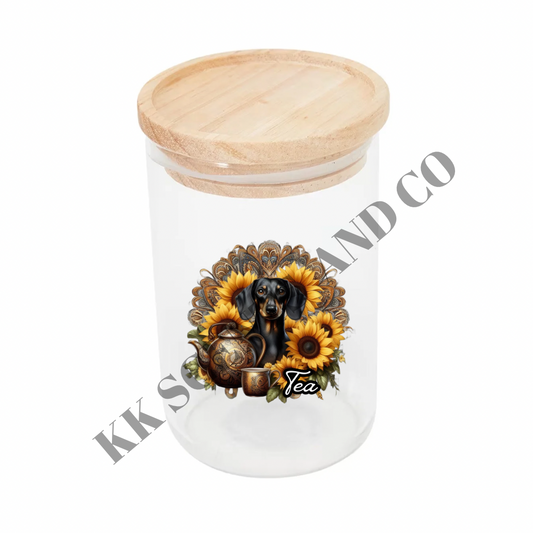 Dachshund Canister Decal - Tea