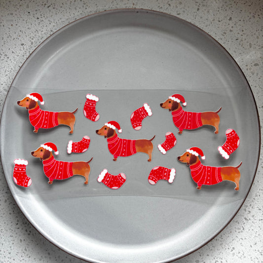 Christmas Dachshund UV DTF WRAP