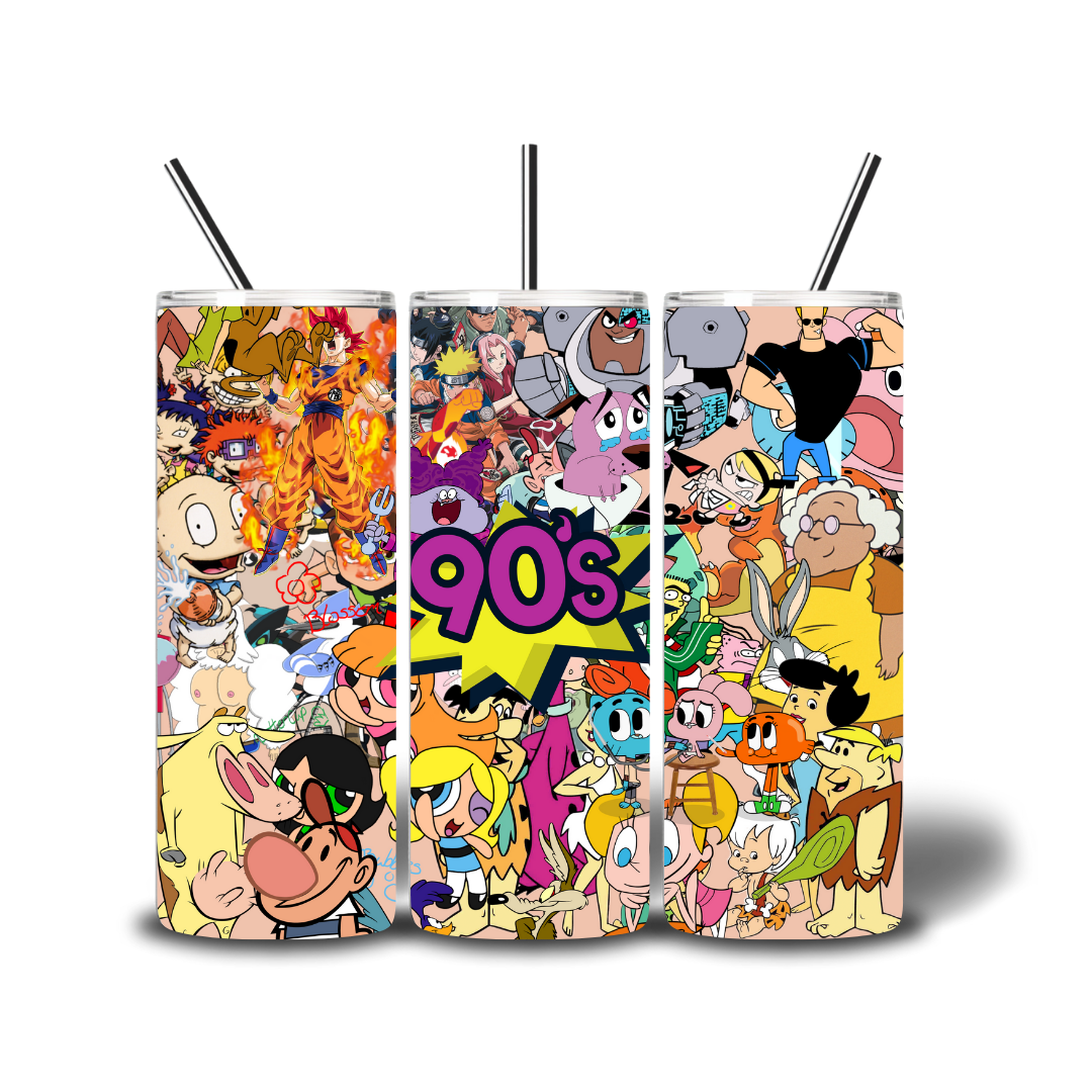 90’s 20oz Printed Tumbler