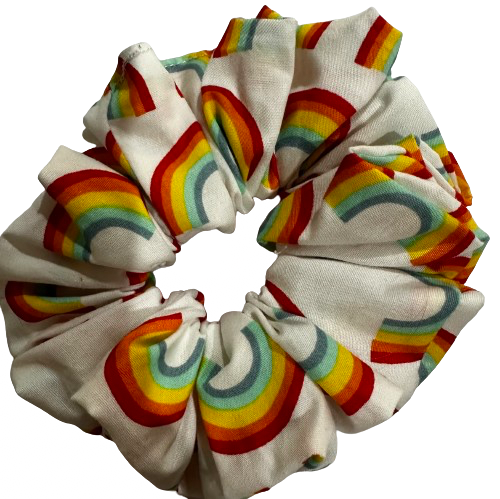 White Rainbow Scrunchie