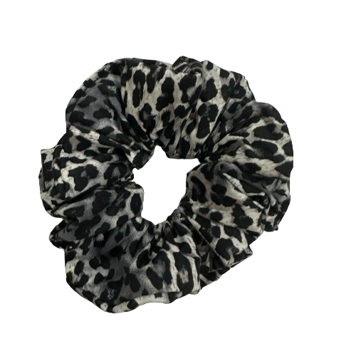 Grey Leopard Scrunchie