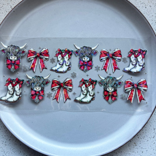 Christmas Highlands Holographic UV DTF WRAP