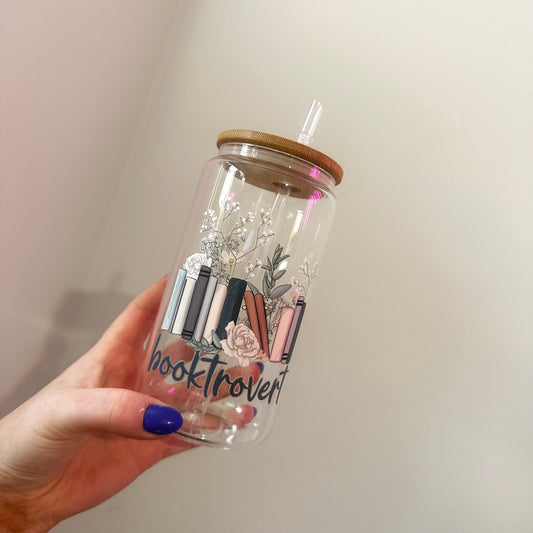 Booktrovert Iced Coffee Glass